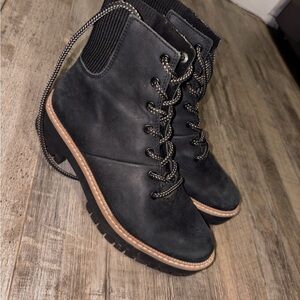 Black Lace-Up Ankle Boots